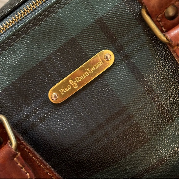 Rare find ✨ POLO Ralph Lauren Vintage Boston Tartan Crossbody Duffel Travel Bag - Picture 16 of 16